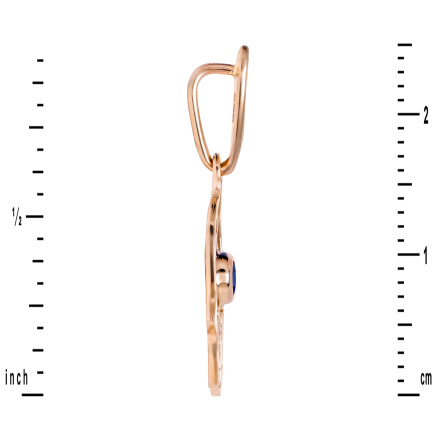 Height of Hamsa Amulet Pendant with Sapphire, 25mm