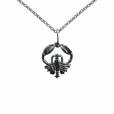 Cancer Zodiac Sterling Silver Pendant. Cancer Zodiac: June 22 - July 22