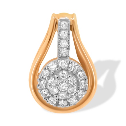 Diamond Slide Pendant 'A Delicate Glimmer'. Hypoallergenic Cadmium-free 585 (14K) Rose Gold