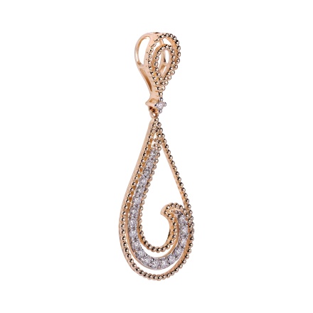 Treble Clef-inspired Beaded Pendant with Diamonds. View 2