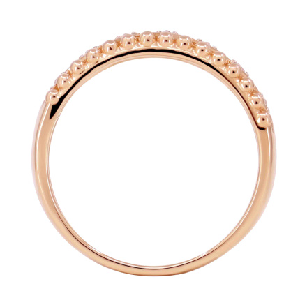 Flirty Diamond Ring with Beaded Edges of Hypoallergenic 585 Rose Gold - Angle 4