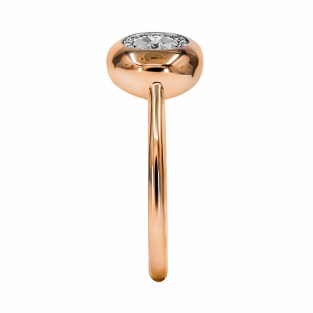 Persimmon-inspired Ring Featuring 16 Diamonds. Tested 585 (14K) Rose and White Gold. View 3