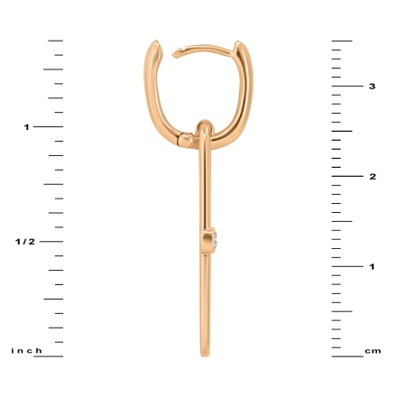 Trendy Paperclip-inspired Diamond Earrings: Height 35mm