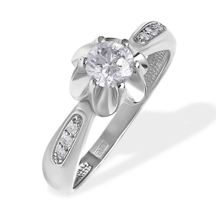 Undimmed Radiance 0.24ct Diamond Engagement Ring. 585 (14kt) White Gold