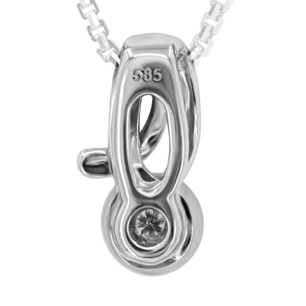 Daydream Pendant in White Gold with 6 Diamonds. Tested 585 (14K) White Gold, Rhodium Finish. View 4