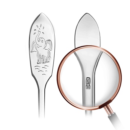 Toddler Silver Spoon with a Elephant. View 2