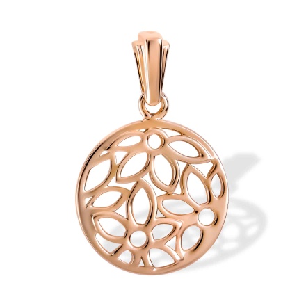 Nature-inspired Golden Pendant. Hypoallergenic Cadmium-free 585 (14K) Rose Gold