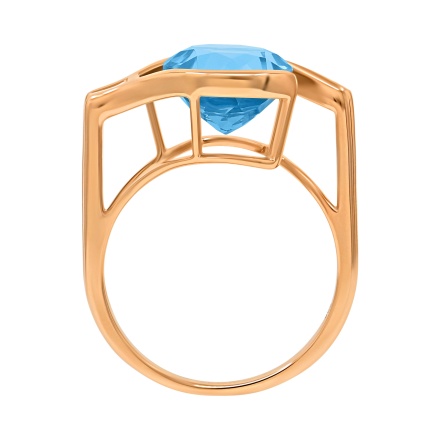 Statement Ring with Blue Topaz Diameter 10mm, Angle 5