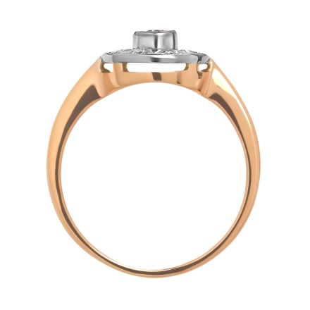 Diamond Bethlehem Star Ring of 585 Two-tone Gold - Angle 3