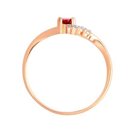 Pear-shaped Ruby and Diamond Rose Gold Ring. View 3