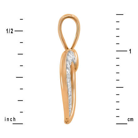 Affordable Rose Gold Diamond Heart Pendant - Angle 3