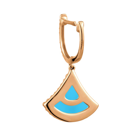 Reverse of Turquoise and Diamond Earrings Nefertiti