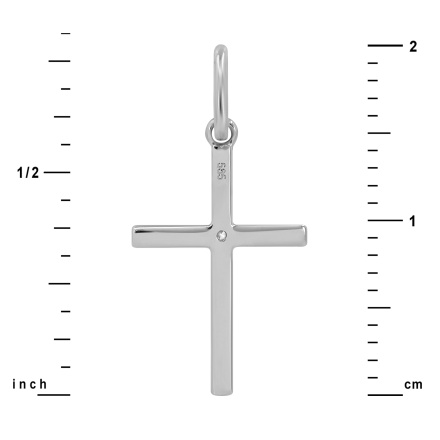 Reverse of Ladylike Diamond Flush-Set Cross of White Gold