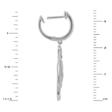 Jaw-dropping White Gold Earrings with 52 Diamonds: Height 34mm