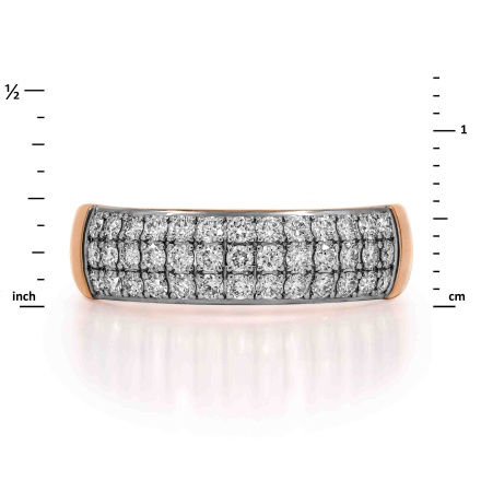 Ring with Three Rows of Hand-set Diamonds - Angle 2