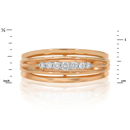 Multi-Section Ring with Graduated Diamonds. Angle 2