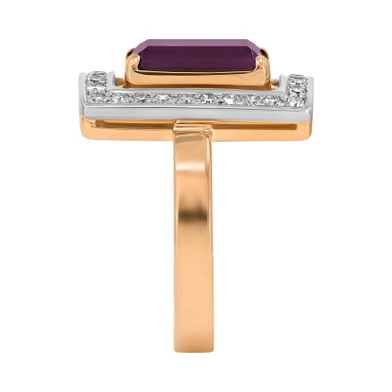 Noble Rhodolite Garnet and Diamond Ring: Angle 3