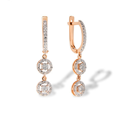 Украшения с бриллиантами Diamond Chandelier Earrings Golden Flamingo Diamond Chandelier Style Dangle Earrings