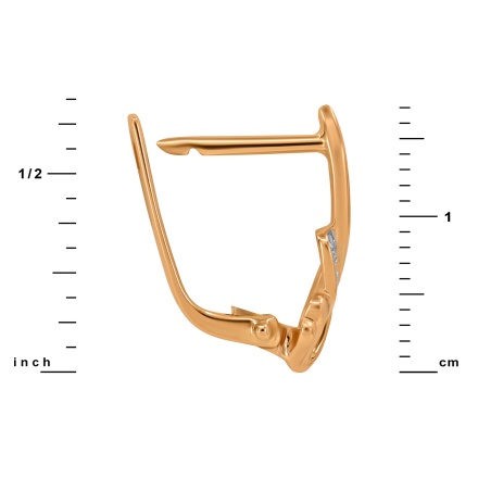 Earrings Featuring 16 Diamonds. Hypoallergenic 585 Rose Gold, Rhodium Detailing. View 2