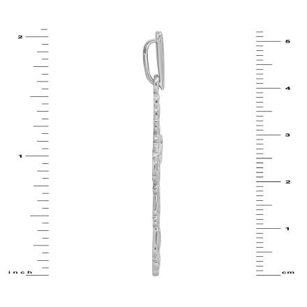 Silver Scroll-edged Cross for Him: Measures 2-3/64 inch (54mm) in Height