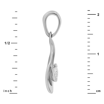 Diamond White Gold Pendant 'A Soprano Clef': Measures 21mm in Height