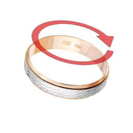 14kt Rose and White Gold Spinner Wedding Band. 4.9mm in Width. View 3