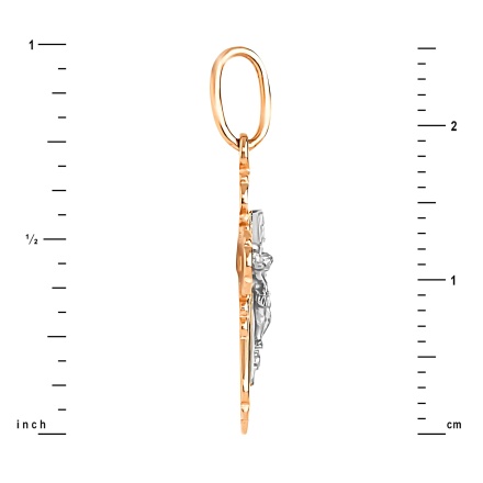 Two-tone Gold Crucifix Pendant for Baptismal Ceremony. View 3