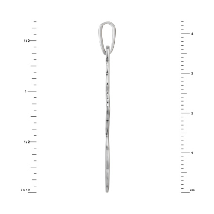 Men's Orthodox Silver Cross with Slotted Inner Cross: Measures 43mm (1-11/16 inch) in Height