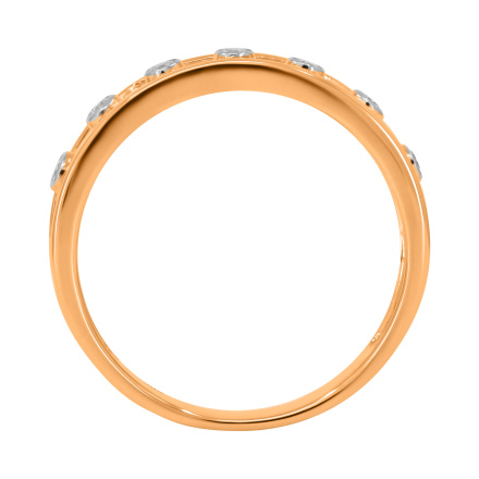 Bezel-set Diamond Wedding and Anniversary Band of 585 Rose Gold - Angle 4