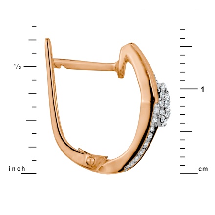 Ambitious Earrings in Rose Gold with 74 Diamonds: Height 16mm