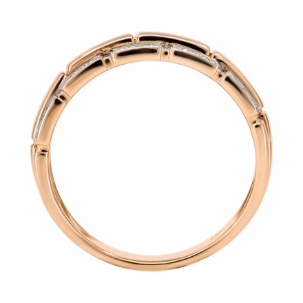 Diamond Trendsetting Ring. Hypoallergenic Cadmium-free 585 (14K) Rose Gold. View 4