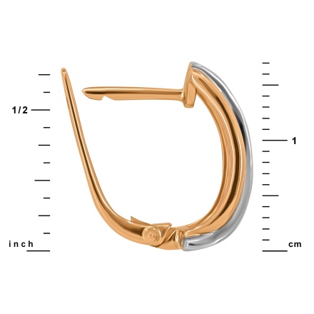 Earrings Featuring 36 Diamonds. Tested 585 (14K) Rose and White Gold. View 2