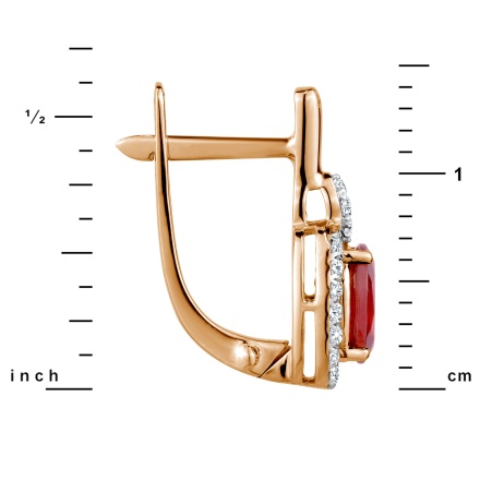 Height of Ruby and Diamond Earrings with Nostalgic Motif