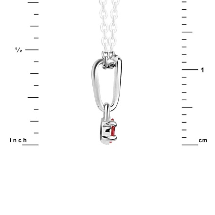 Princess-cut Ruby Pendant. View 3