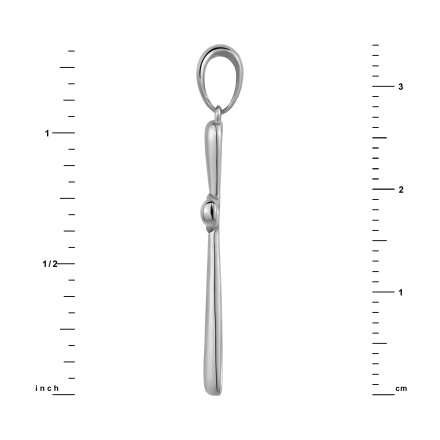 Diamond Illusion-Set Cross of White Gold: Measures 1-11/32 inch (34mm) in Height