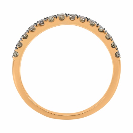 Ring Featuring 14 Prong Set Champagne Diamonds - Angle 4