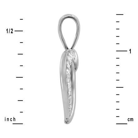 Affordable White Gold Diamond Heart Pendant - Angle 3