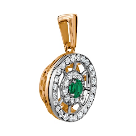 Ultimate All Day Luxury Emerald and Diamond Pendant - Angle 2