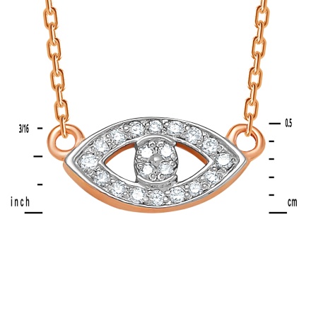 'An Evil Eye Protection' Diamond Necklace . View 2