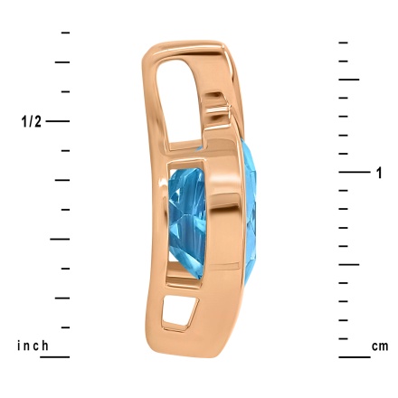 Height of Slide Pendant with a 9mm Statement Blue Topaz: 17mm