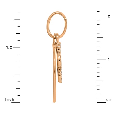 Rose Gold Pendant with Swaying Diamond Flower: Measures 21mm in Height