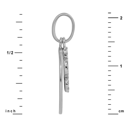 White Gold Pendant with Swaying Diamond Flower: Measures 21mm in Height