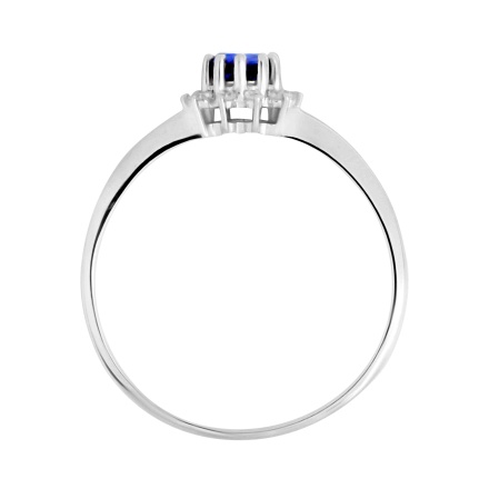 Sapphire and Diamond Starburst Ring-Engagement Ring. View 3