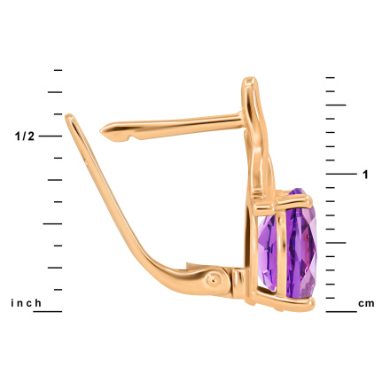 17mm High Legacy Amethyst Leverback Earrings
