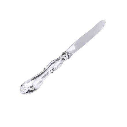 French Style Small Silver Table Knife. 830 Silver, 999 Silver Coating, Stainless Steel