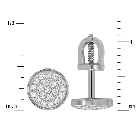 Dimensions of Circle Stud Earrings Featuring 16 Diamonds