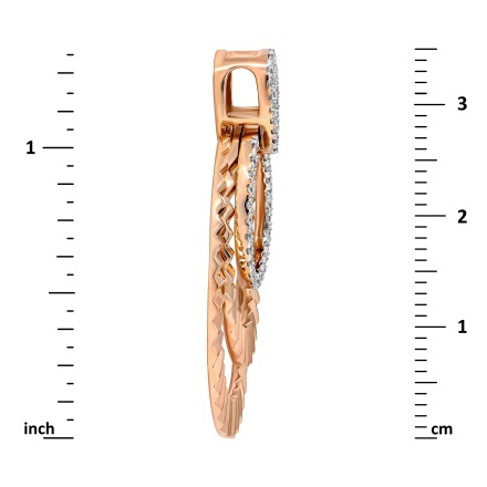 Height of Textured Movable Pendant with 57 Pave Diamonds