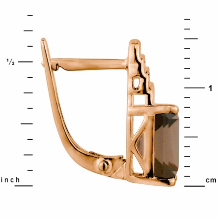 Height of Ukrainian Smoky Quartz and Diamond Earrings