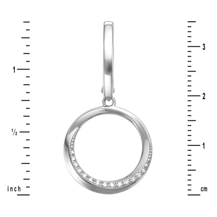 Diamond Circular Earrings. View 2