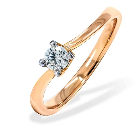 'A Promise of Love' Diamond Engagement Ring. Hypoallergenic Cadmium-free 585 (14K) Rose Gold